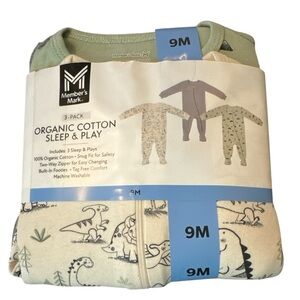 3-Pack Organic Cotton Sleep & Play Footie Pajamas